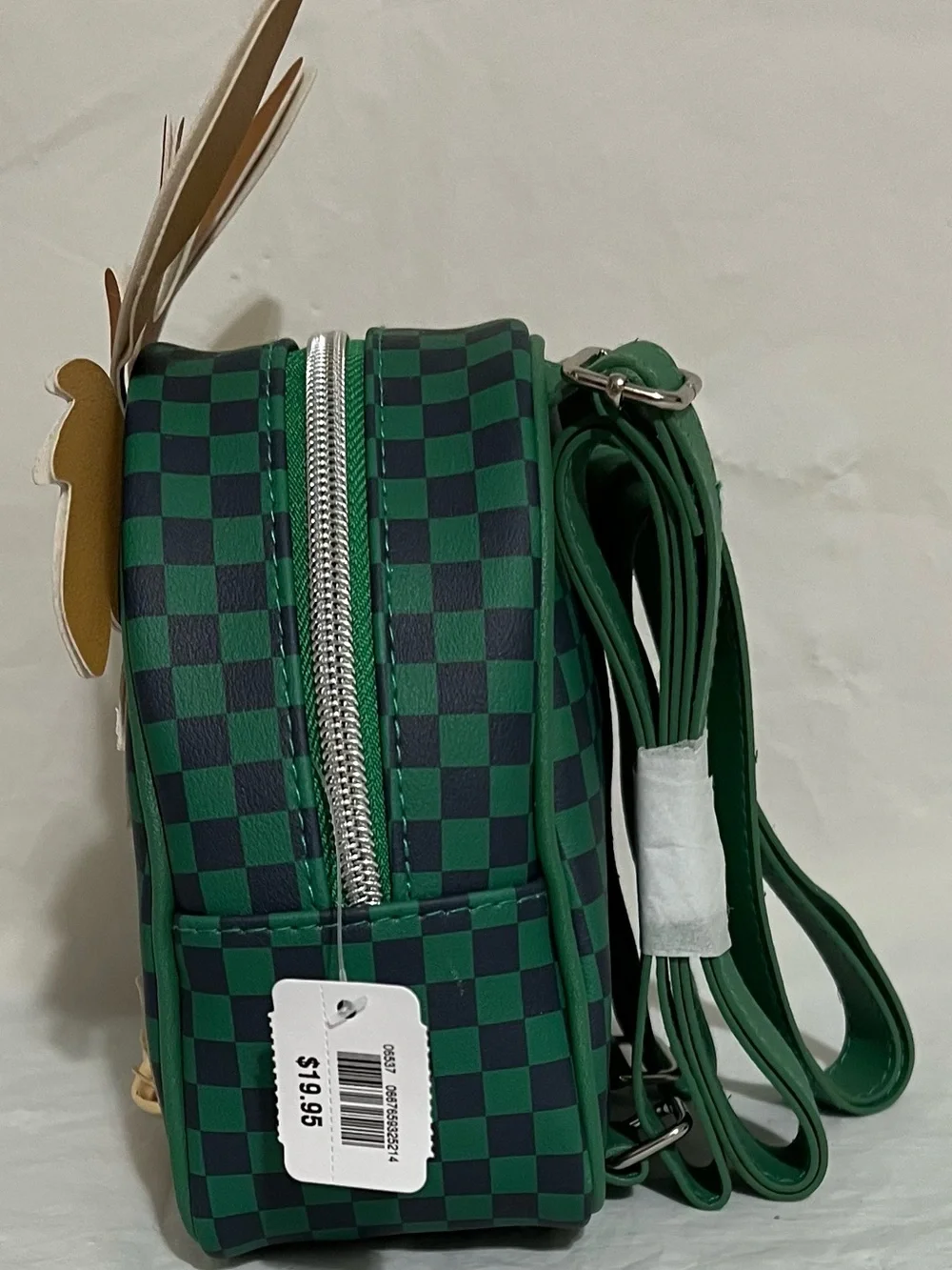 Bath & Body Works Mini Backpack Green/Navy Checkered Christmas Reindeer